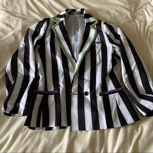 Black and white striped blazer